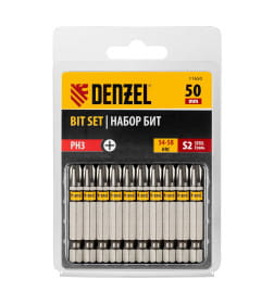 Бита PH 3х50 мм сталь S2, шестигранный профиль (10 шт.) Denzel 11650