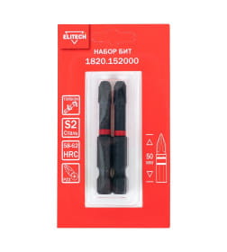 Бита PH 3х50 мм ударная (2 шт.) ELITECH 1820.152000