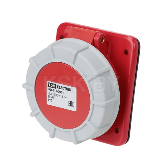 Розетка скрытой установки угловая IP67 63А 3Р+РЕ 380В TDM SQ0611-0061 (SQ0611-0061) 