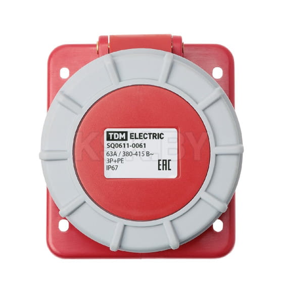 Розетка скрытой установки угловая IP67 63А 3Р+РЕ 380В TDM SQ0611-0061 (SQ0611-0061) 