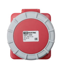 Розетка скрытой установки угловая IP67 32А 3Р+РЕ+N 380В TDM SQ0611-0060