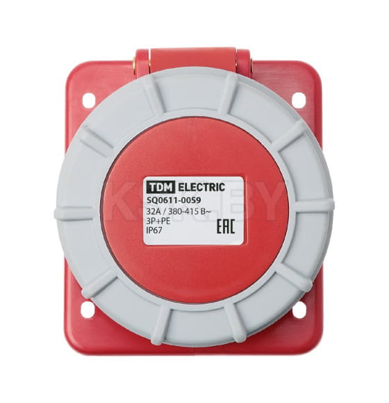 Розетка скрытой установки угловая IP67 32А 3Р+РЕ 380В TDM SQ0611-0059 (SQ0611-0059) 