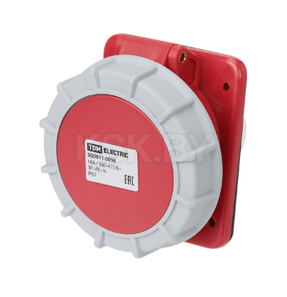 Розетка скрытой установки угловая IP67 16А 3Р+РЕ+N 380В TDM SQ0611-0058 (SQ0611-0058) 