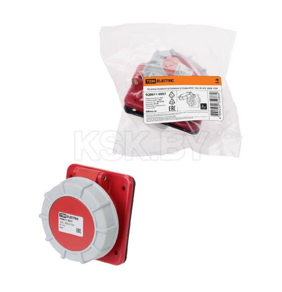 Розетка скрытой установки угловая IP67 16А 3Р+РЕ 380В TDM SQ0611-0057 (SQ0611-0057) 