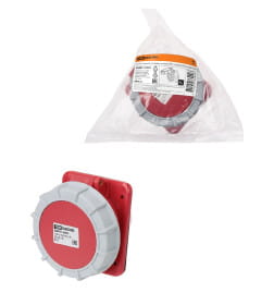 Розетка скрытой установки угловая IP67 125А 3Р+РЕ+N 380В TDM SQ0611-0064
