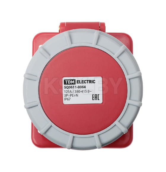 Розетка скрытой установки угловая IP67 125А 3Р+РЕ+N 380В TDM SQ0611-0064 (SQ0611-0064) 