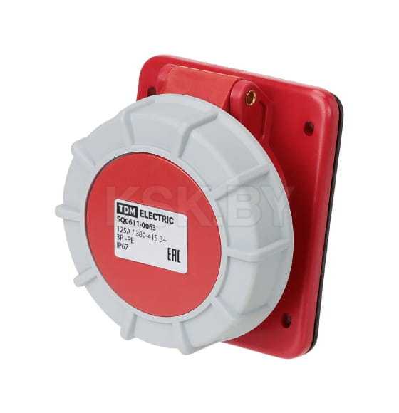 Розетка скрытой установки угловая IP67 125А 3Р+РЕ 380В TDM SQ0611-0063 (SQ0611-0063) 
