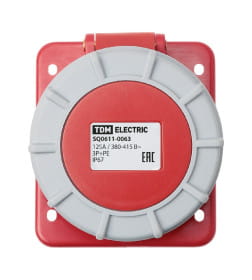 Розетка скрытой установки угловая IP67 125А 3Р+РЕ 380В TDM SQ0611-0063