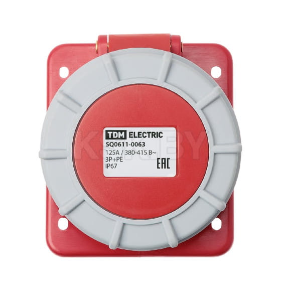 Розетка скрытой установки угловая IP67 125А 3Р+РЕ 380В TDM SQ0611-0063 (SQ0611-0063) 