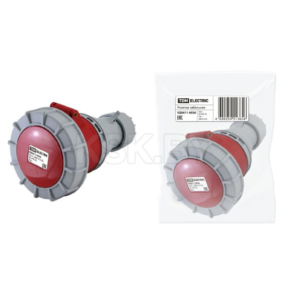 Розетка кабельная IP67 16А 3Р+РЕ+N 380В TDM SQ0611-0026 (SQ0611-0026) 