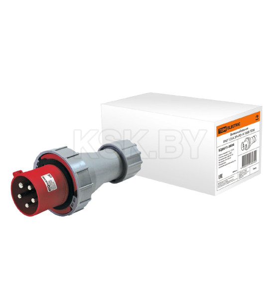 Вилка кабельная IP67 125А 3Р+РЕ+N 380В TDM SQ0611-0004 (SQ0611-0004) 