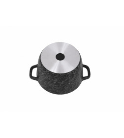 Кастрюля Kukmara (4,5л) кчс45а "Грация" (черный/серебро) стекл. крышка