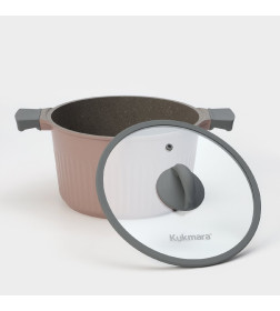Кастрюля Kukmara (5,2л) кск52а "Stella cappuccino" (стекл. крышка)