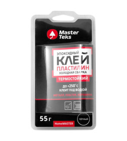 Клей-пластилин MasterTeks HomeMaster эпоксидный холодная сварка термостойкий, черный, 55 г