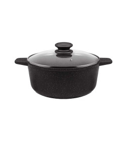Кастрюля из литого алюминия со стеклянной крышкой 24 см 4 л MAUNFELD GALAXITE MF24GLX01CR