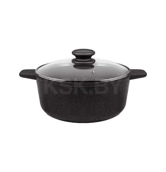 Кастрюля из литого алюминия со стеклянной крышкой 24 см 4 л MAUNFELD GALAXITE MF24GLX01CR (КА-00026266) 