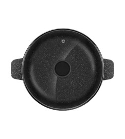 Кастрюля из литого алюминия со стеклянной крышкой 24 см 4 л MAUNFELD GALAXITE MF24GLX01CR