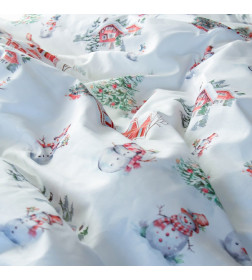 Постельное бельё "Этель" Funny snowman 2 сп 175х215 см, 200х220 см,70х70 см -2 шт,поплин 125 г/м2