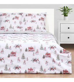 Постельное бельё "Этель" Funny snowman 2 сп 175х215 см, 200х220 см,70х70 см -2 шт,поплин 125 г/м2