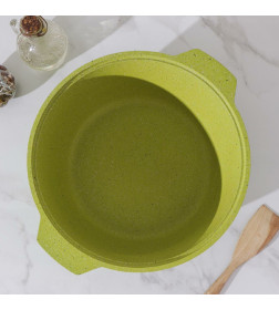 Кастрюля-жаровня Kukmara (4л) ж41tsl "Trendy style lime" (стекл. крышка)