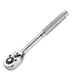 Трещотка 3/8" 45 зубьев, цельнометаллическая, с быстрым сбросом, CrV, хром Сибртех 14018