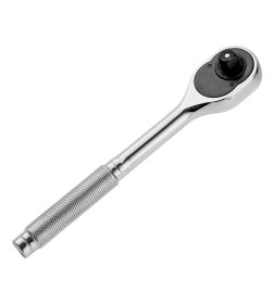 Трещотка 3/8" 45 зубьев, цельнометаллическая, с быстрым сбросом, CrV, хром Сибртех 14018