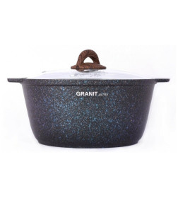 Кастрюля-жаровня Kukmara (5л) жгг51а "Granit ultra blue" (стекл. крышка)
