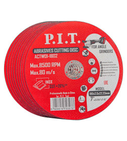 Диск отрезной по металлу 180x2,0x22,2 мм (упак. 10 шт.) P.I.T. ACTW01-1802