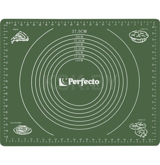 Коврик для теста с мерными делениями силиконовый 50х40 см NATURAL GREEN PERFECTO LINEA 23-504013 (23-504013) 