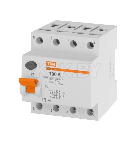 Устройство защитного отключения УЗО ВД1-63 4Р 100А 300мА TDM SQ0203-0049 (SQ0203-0049) 