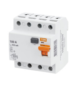 Устройство защитного отключения УЗО ВД1-63 4Р 100А 500мА TDM SQ0203-0097
