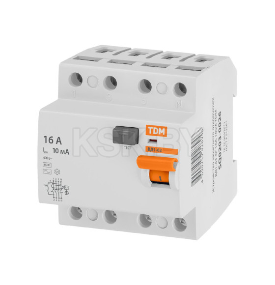 Устройство защитного отключения УЗО ВД1-63 4Р 16А 10мА TDM SQ0203-0026 (SQ0203-0026) 