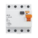 Устройство защитного отключения УЗО ВД1-63 4Р 40А 500мА TDM SQ0203-0098 (SQ0203-0098) 