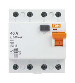 Устройство защитного отключения УЗО ВД1-63 4Р 40А 500мА TDM SQ0203-0098