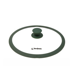 Крышка стеклянная 240 мм с силиконовым ободом круглая NATURAL GREEN PERFECTO LINEA 25-024322