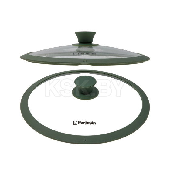 Крышка стеклянная 240 мм с силиконовым ободом круглая NATURAL GREEN PERFECTO LINEA 25-024322 (25-024322) 