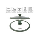 Крышка стеклянная 260 мм с силиконовым ободом круглая NATURAL GREEN PERFECTO LINEA 25-026342 (25-026342) 