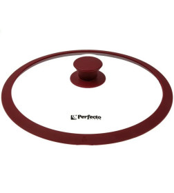 Крышка стеклянная 260 мм с силиконовым ободом круглая BURGUNDY PERFECTO LINEA 25-026341