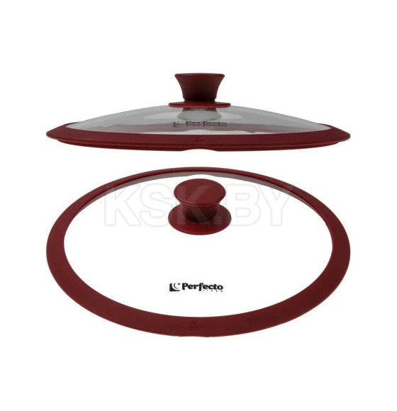 Крышка стеклянная 260 мм с силиконовым ободом круглая BURGUNDY PERFECTO LINEA 25-026341 (25-026341) 