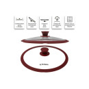 Крышка стеклянная 260 мм с силиконовым ободом круглая BURGUNDY PERFECTO LINEA 25-026341 (25-026341) 
