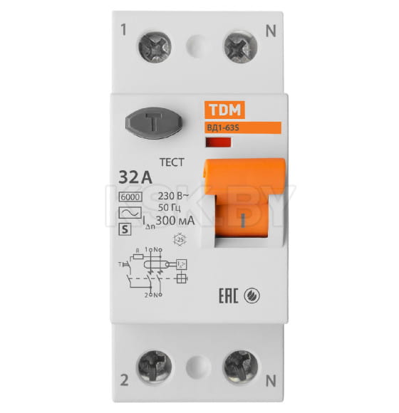 Устройство защитного отключения УЗО ВД1-63S 2Р 32А 300мА TDM SQ0203-0055 (SQ0203-0055) 