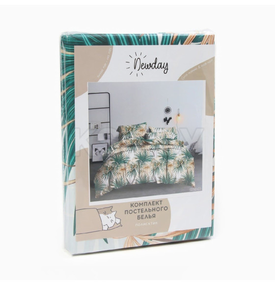 Комплект постельного белья Newday дуэт Happy moments 143*215см-2шт,215*220см, 50*70см-2шт, полисатин,80г/м² (10638699) 