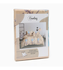 Комплект постельного белья Newday 2 сп Soft time 175*215см,180*215см, 50*70см-2 шт, полисатин, 80 г/м²