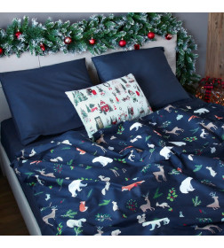 Постельное белье новогоднее "Этель" Евро Winter animals 200*217 см, 240*220 см, 70*70 см - 2 штуки