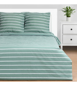 Постельное бельё Этель Дуэт Mint stripes 143х215 см-2шт, 220х240см, 70х70см-2шт, 100% хлопок, поплин