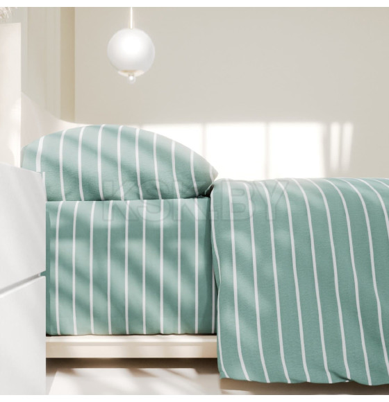 Постельное бельё Этель Дуэт Mint stripes 143х215 см-2шт, 220х240см, 70х70см-2шт, 100% хлопок, поплин (6632207) 