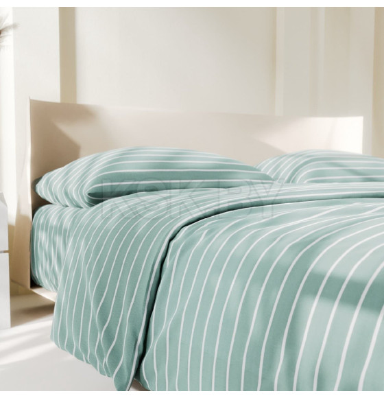 Постельное бельё Этель Дуэт Mint stripes 143х215 см-2шт, 220х240см, 70х70см-2шт, 100% хлопок, поплин (6632207) 