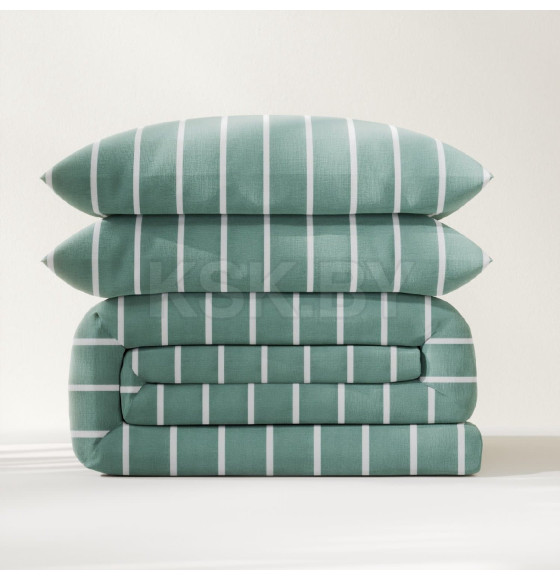 Постельное бельё Этель Дуэт Mint stripes 143х215 см-2шт, 220х240см, 70х70см-2шт, 100% хлопок, поплин (6632207) 