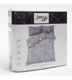 Постельное белье новогоднее LoveLife 2сп Star 175*215см,200*225см,50*70см-2штуки