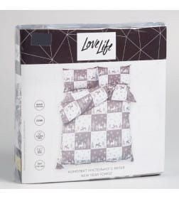 Постельное белье новогоднее LoveLife 2сп New year forest 175*215см,200*225см,50*70см-2штуки
